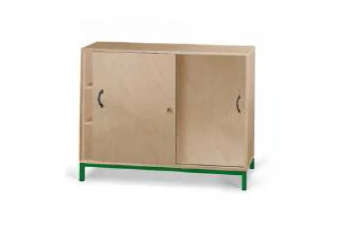 Armoire basse de rangement avec porte coulissante