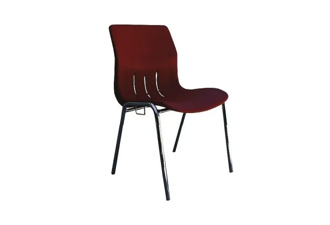 Chaise à coque ergonomique pour collectivités - modèle Kaline - coque bordeaux - Leader Equipements