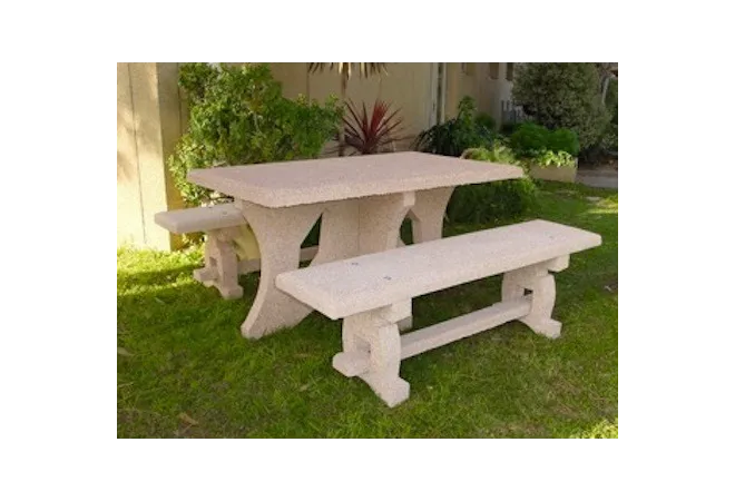 Table pique-nique avec bancs en béton armé Caroli