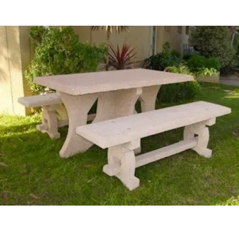 Table pique-nique avec bancs en béton armé Caroli