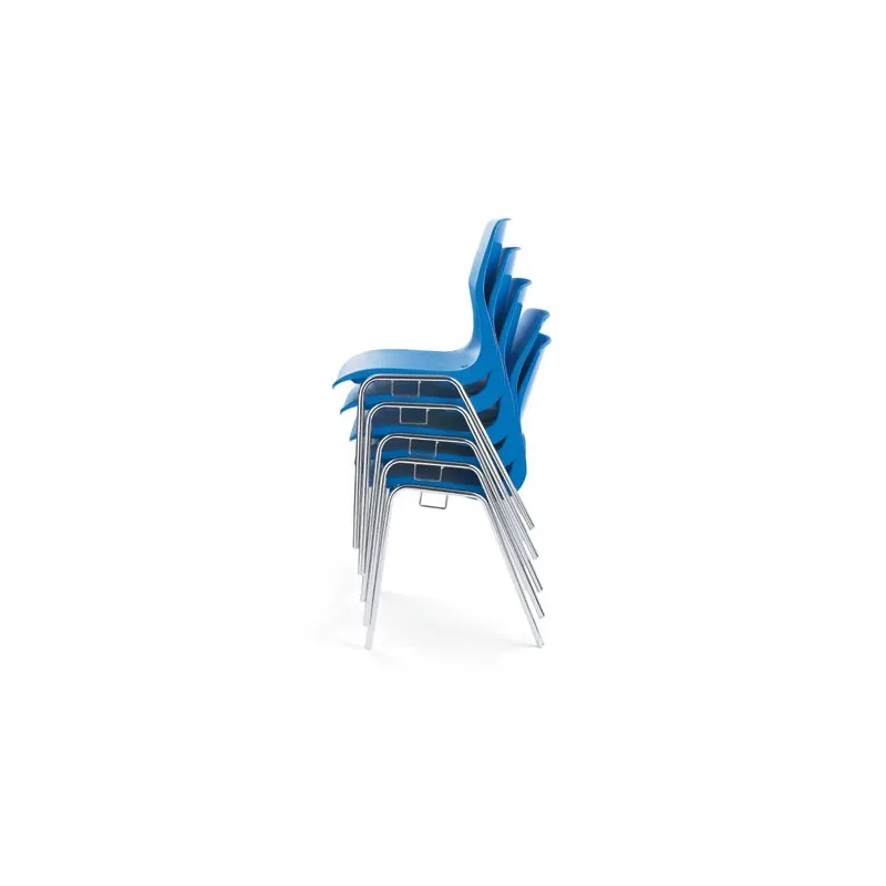 Chaise à coque empilable et ergonomique pour collectivités - modèle Kaline - coque bleu - Leader Equipements