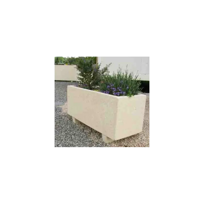 Jardinière Akhenaton rectangulaire en béton - Leader Equipements