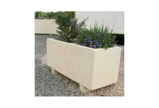 Jardinière Akhenaton rectangulaire en béton - Leader Equipements