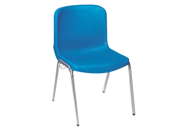 Chaise à coque pour collectivité empilable Milan - coque bleu 15 - RAL 5005 - Leader Equipements