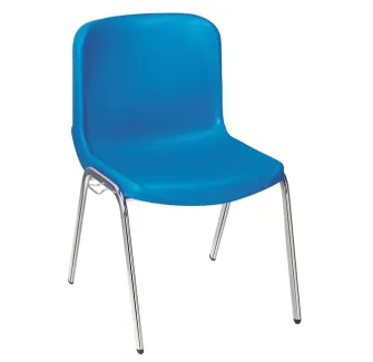 Chaise à coque pour collectivité empilable Milan - coque bleu 15 - RAL 5005 - Leader Equipements