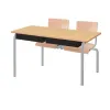 Visuel du bureau scolaire biplace Lara avec assises attenantes - Leader Equipements 