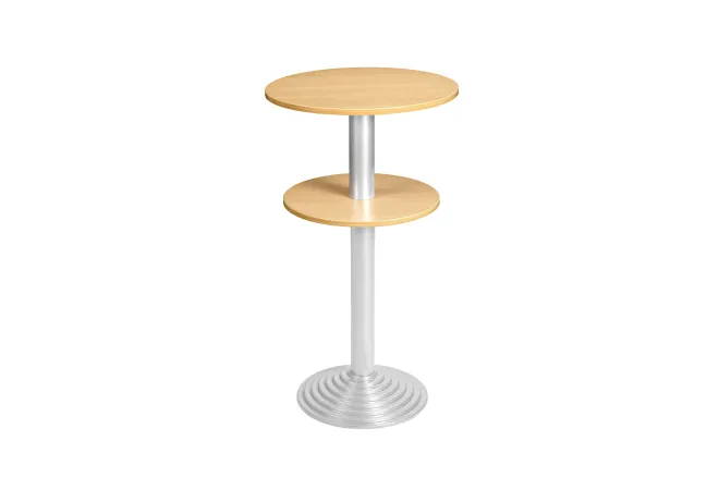 Table pour collectivités type Mange Debout pied rond et double plateau - Leader Equipements