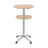 Table pour collectivités type Mange Debout pied en croix et double plateau - Leader Equipements