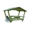 Visuel de la able de picnic en bois avec toit version PMR - Leader Equipements