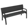 Banc public en polyéthylène Maverick design végétal - RAL 7021 - LEADER EQUIPEMENTS