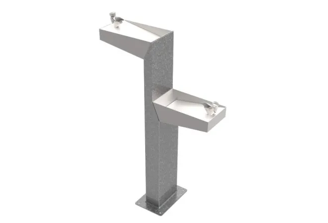 Fontaine à eau potable 1 robinet PMR Miniminus + 1 robinet / bac - Leader Equipements