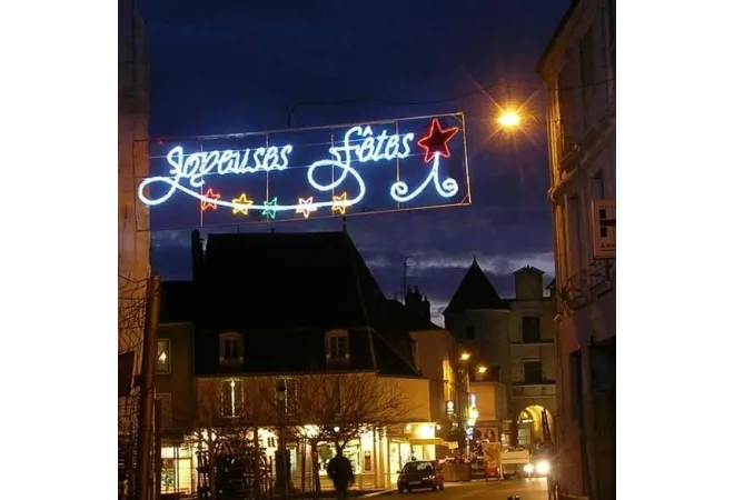 Visuel de la guirlande lumineuse Joyeuses Fêtes animée Leader Equipements