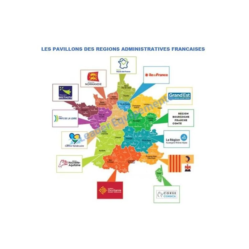 Visuel des pavillons de région administrative à hisser - Leader Equipements