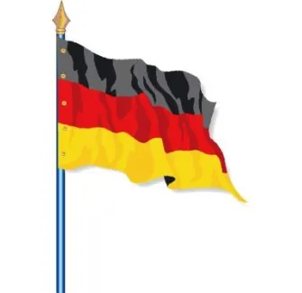 Visuel du Drapeau officiel de l'Allemagne cloué sur hampe - Leader Equipements