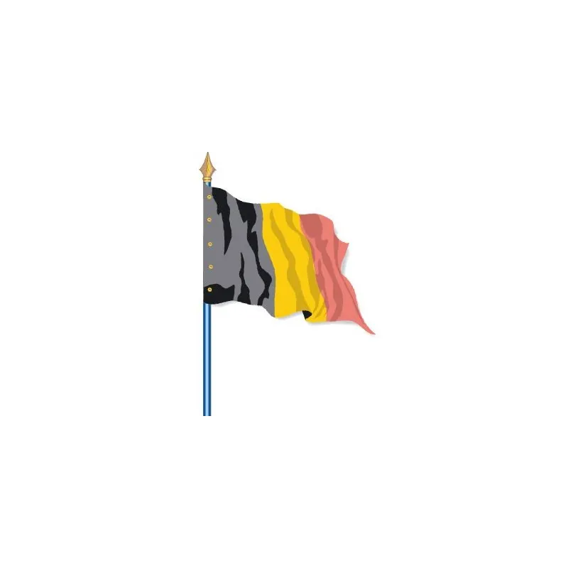 Visuel du Drapeau officiel de la Belgique cloué sur hampe - Leader Equipements