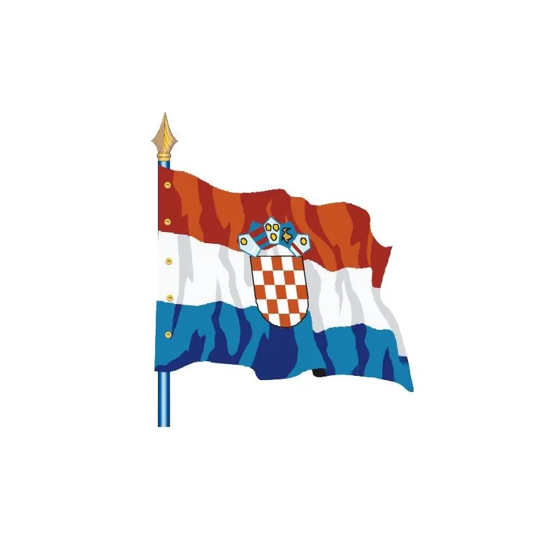 Visuel du Drapeau officiel de la Croatie cloué sur hampe - Leader Equipements