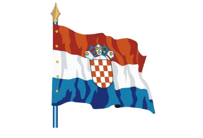 Visuel du Drapeau officiel de la Croatie cloué sur hampe - Leader Equipements