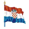 Visuel du Drapeau officiel de la Croatie cloué sur hampe - Leader Equipements