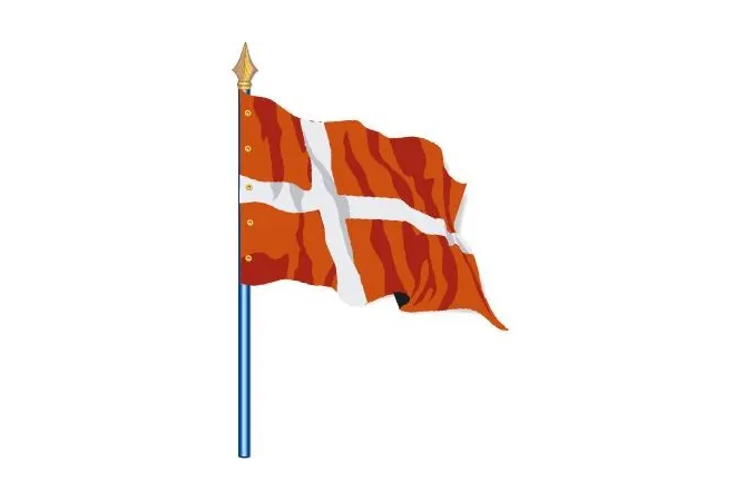 Visuel du Drapeau officiel du Danemark cloué sur hampe - Leader Equipements