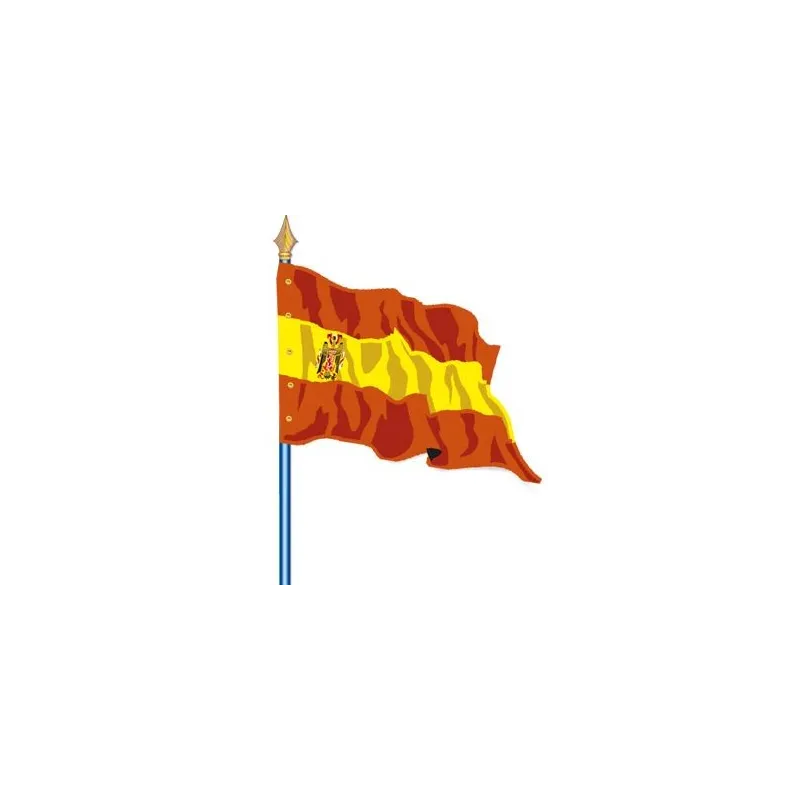 Visuel du Drapeau officiel de l'Espagne cloué sur hampe - Leader Equipements