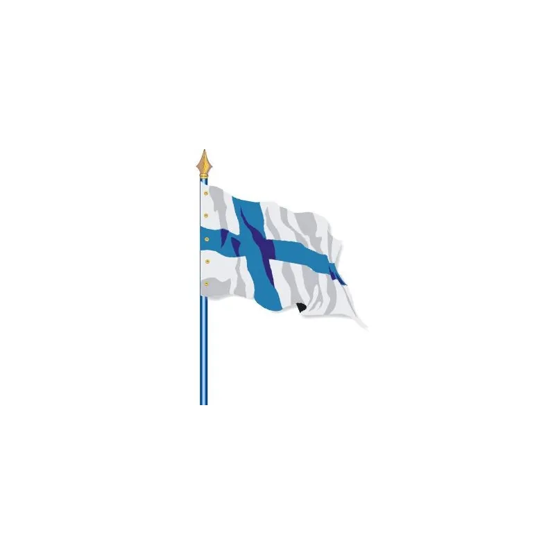 Visuel du Drapeau officiel de la Finlande cloué sur hampe - Leader Equipements