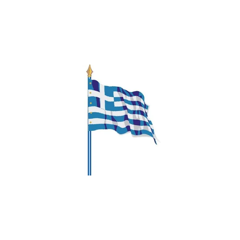 Visuel du Drapeau officiel de la Grèce cloué sur hampe - Leader Equipements