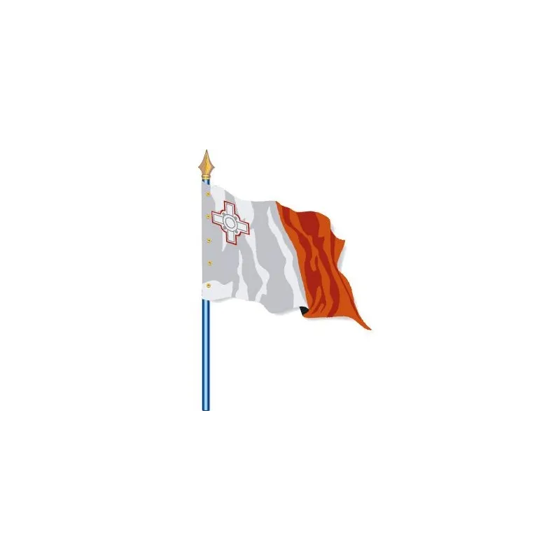 Visuel du Drapeau officiel de Malte cloué sur hampe - Leader Equipements