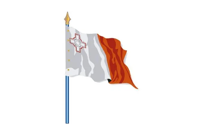 Visuel du Drapeau officiel de Malte cloué sur hampe - Leader Equipements