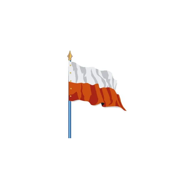 Visuel du Drapeau officiel de la Pologne cloué sur hampe - Leader Equipements