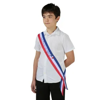 Achetez écharpe ruban tricolore CME imprimée Conseil municipal des Enfants - Leader Equipements