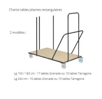 Chariot de stockage pour tables pliantes