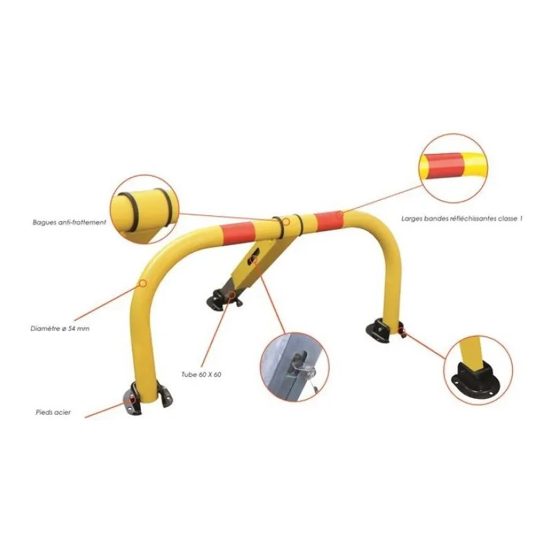Arceau anti stationnement haute visibilité