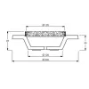 Dimensions du bac à fleur urbain avec banc Ovni en béton - Leader Equipements