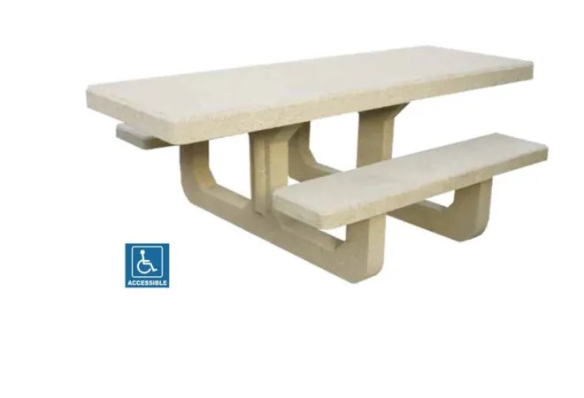 Table aire de repos PMR en béton Corail - Leader Equipements