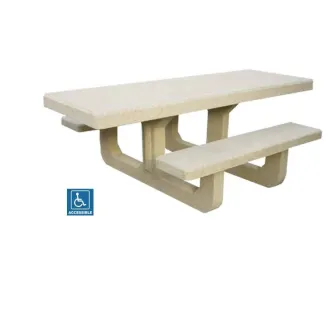 Table aire de repos PMR en béton Corail - Leader Equipements