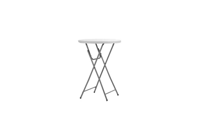 Ø 80 cm - Table de cocktail pliante blanche