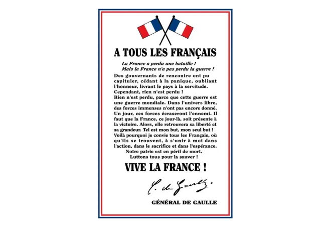 Plaque d'intérieur "À tous les français" Général DE GAULLE loi BLANQUER