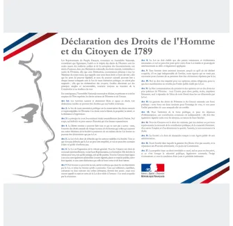 Plaque déclaration des droits de l'Homme en PVC ou en PLEXI