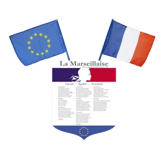 Écusson porte drapeaux "La Marseillaise" en PVC