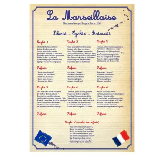 Affiche PVC rigide d'intérieur la Marseillaise version scolaire