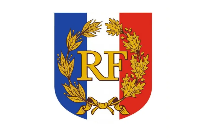 Écusson porte-drapeaux RF avec palmes haut de gamme