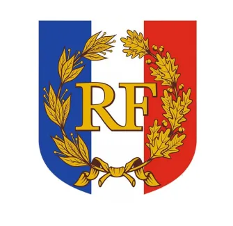 Écusson porte-drapeaux RF avec palmes haut de gamme