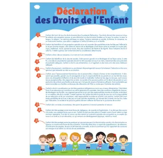 Plaque déclaration des droits de l'enfant loi blanquer