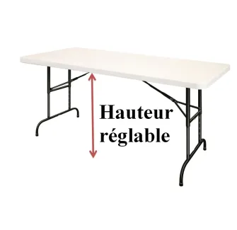 Visuel de la table pliante réglable en hauteur - Leader Equipements