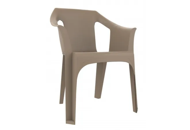 Fauteuil design taupe polypro