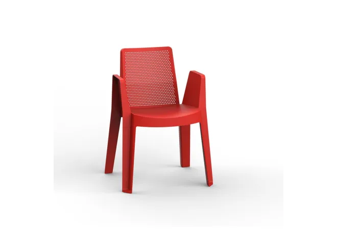 Fauteuil tendance polypro coloris rouge