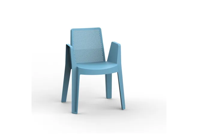 Fauteuil polypro design couleur bleu acier