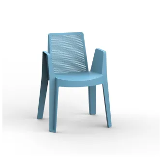 Fauteuil polypro design couleur bleu acier