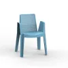 Fauteuil polypro design couleur bleu acier