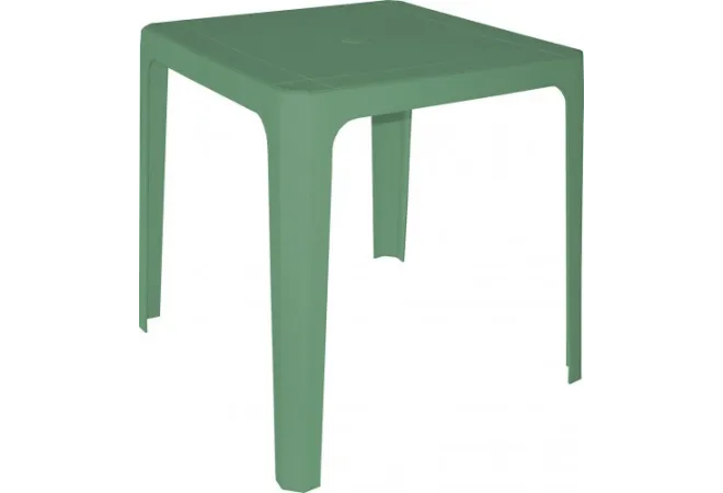 Table carrée 70 cm polypro monobloc, table vert